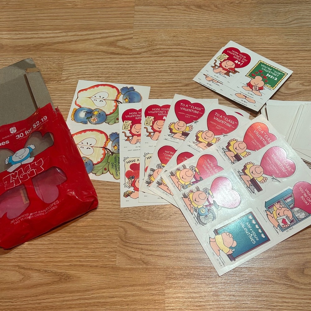 Vintageβ 1985 Ziggy Valentine Cards Tom Wilson American Greetings 80s Ephemera